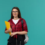 A female student standing