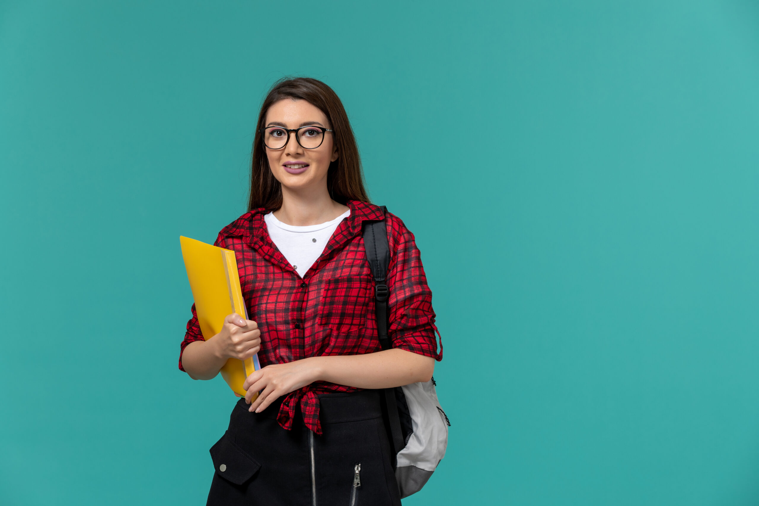 A female student standing